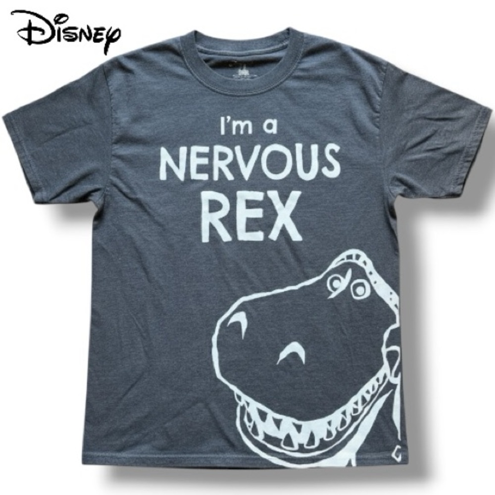 Disney Parks Toy Story Graphic T-Shirt I’m A Nervous Rex Dinosaur Gray |  M